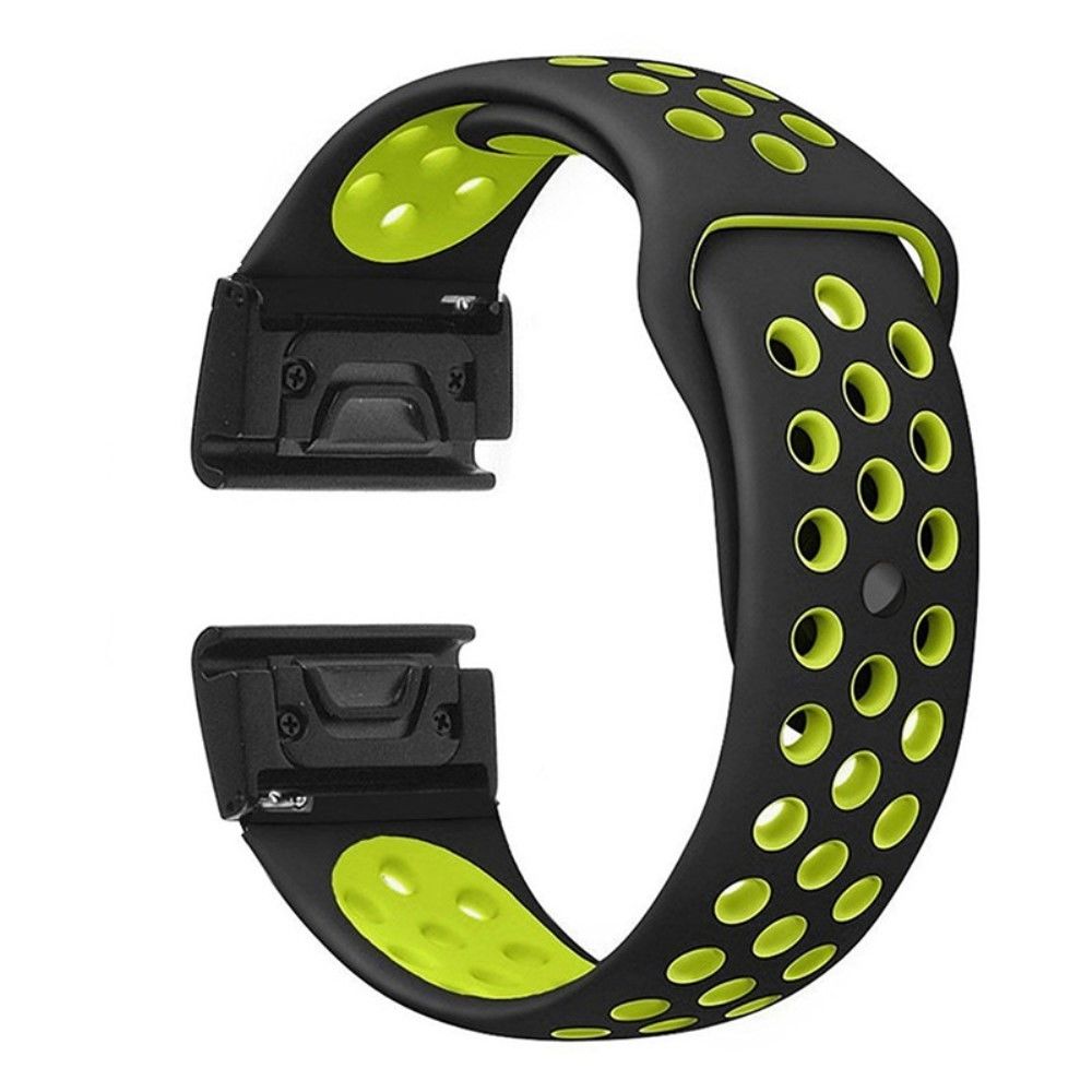 marque generique - Bracelet en silicone deux couleurs noir/vert pour votre Garmin Fenix 5X/Fenix 3 - Accessoires bracelet connecté