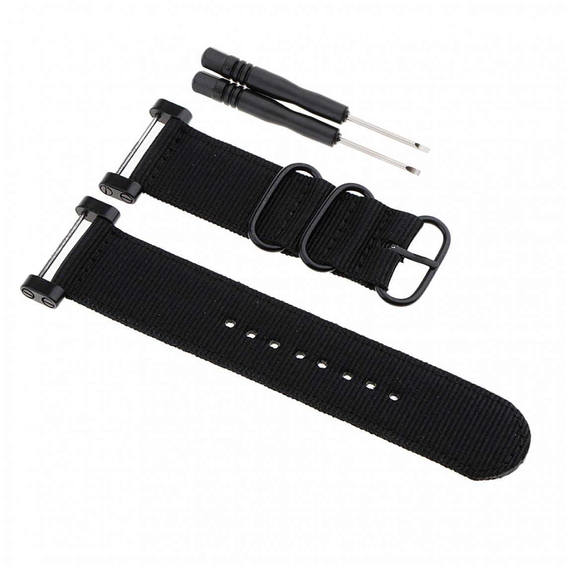 marque generique - bracelet en nylon bracelet en acier inoxydable pour suunto core 24mm 2 pièces - Accessoires montres connectées