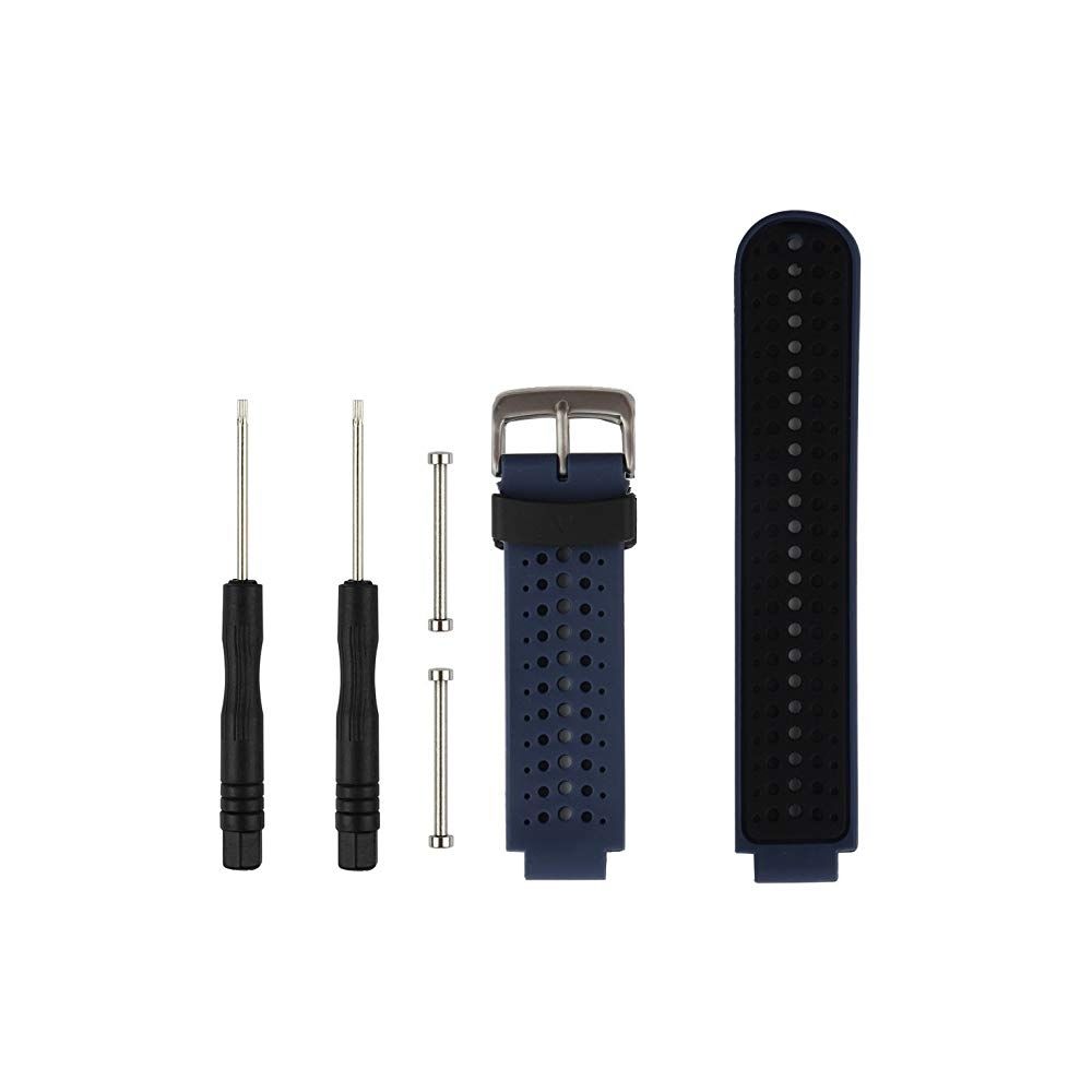 Wewoo - Bracelet pour montre connectée Dragonne sport en silicone bicolore Garmin Forerunner 230/235/620/630 / 735XT bleu noir - Bracelet connecté