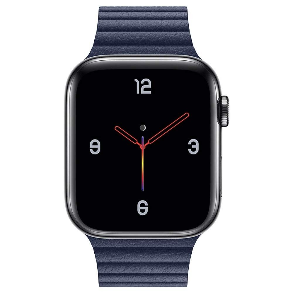Wewoo - Bande magnétique universelle en cuir pour Apple Watch séries 5 et 4 40 mm / 3 et 2 et 1 38 mm bleu - Accessoires montres connectées