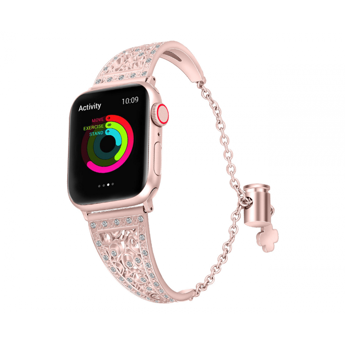 Generic - B12 Pink Watch Bracelets de rechange 42mm 44mmmmmmmfLower Metal Bracelet Brillant Bracelet Bracelet pour Apple Iwatch 7654321 SE - Accessoires Apple Watch
