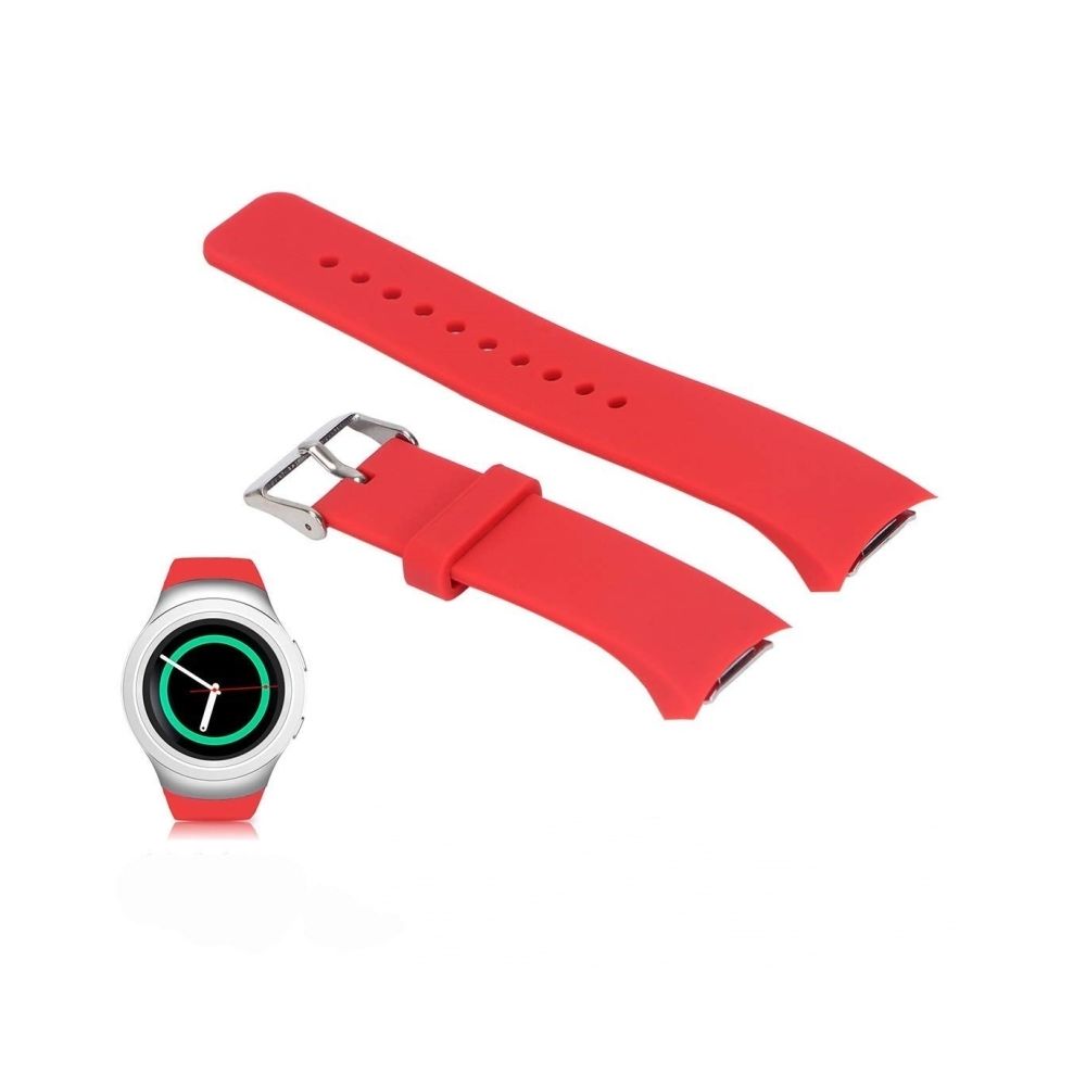 Wewoo - Bracelet de montre couleur unie avec dragonne pour Galaxy Gear S2 R720 (rouge) - Bracelet connecté