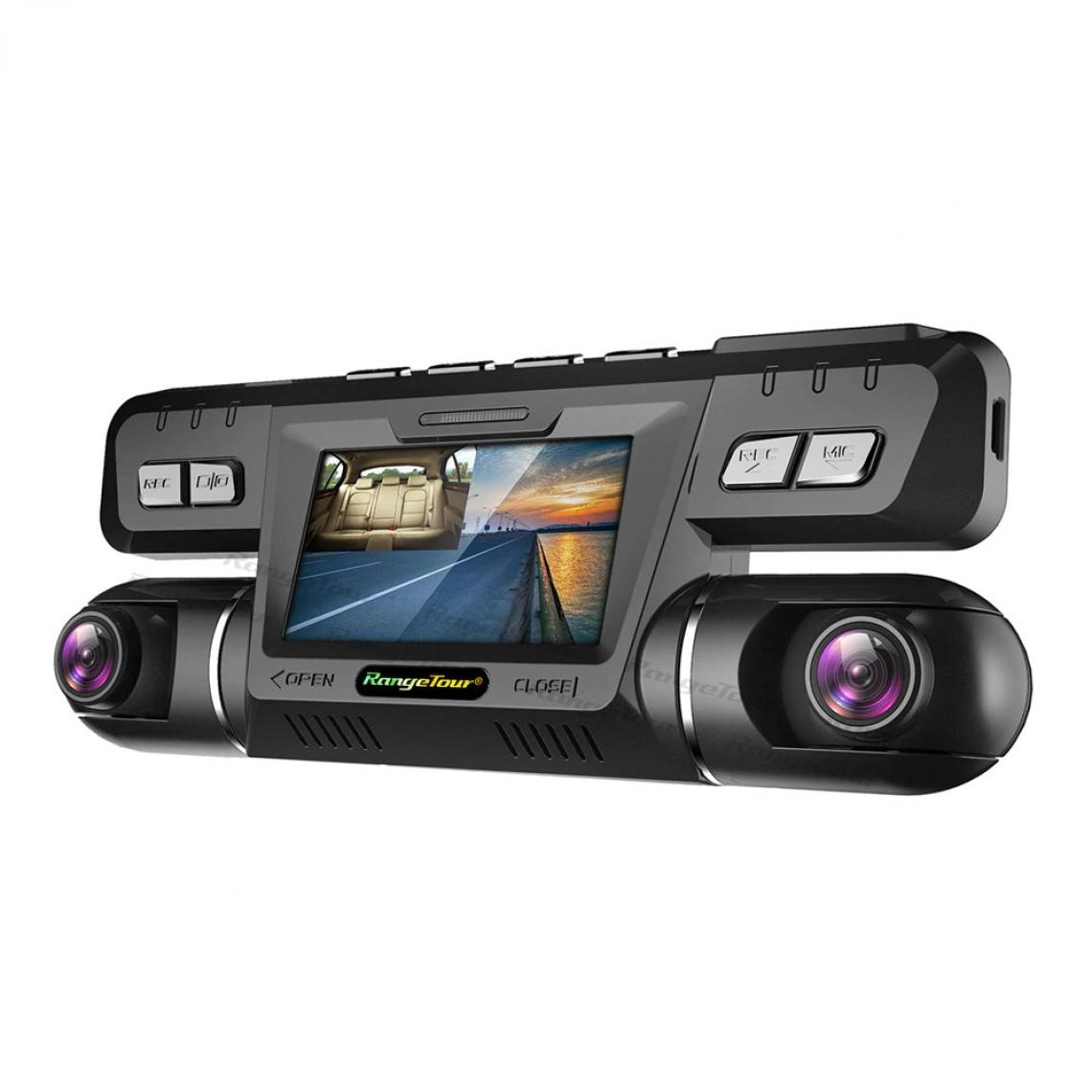 marque generique - Caméra 170 Degrés Dash Cam 4K WiFi GPS Range Tour - Double Lentille, Full HD 1080P + 1080P, Voiture DVR, Enregistreur Vidéo, Capteur Sony, Vision Nocturne, WDR Double - Caméra de surveillance connectée