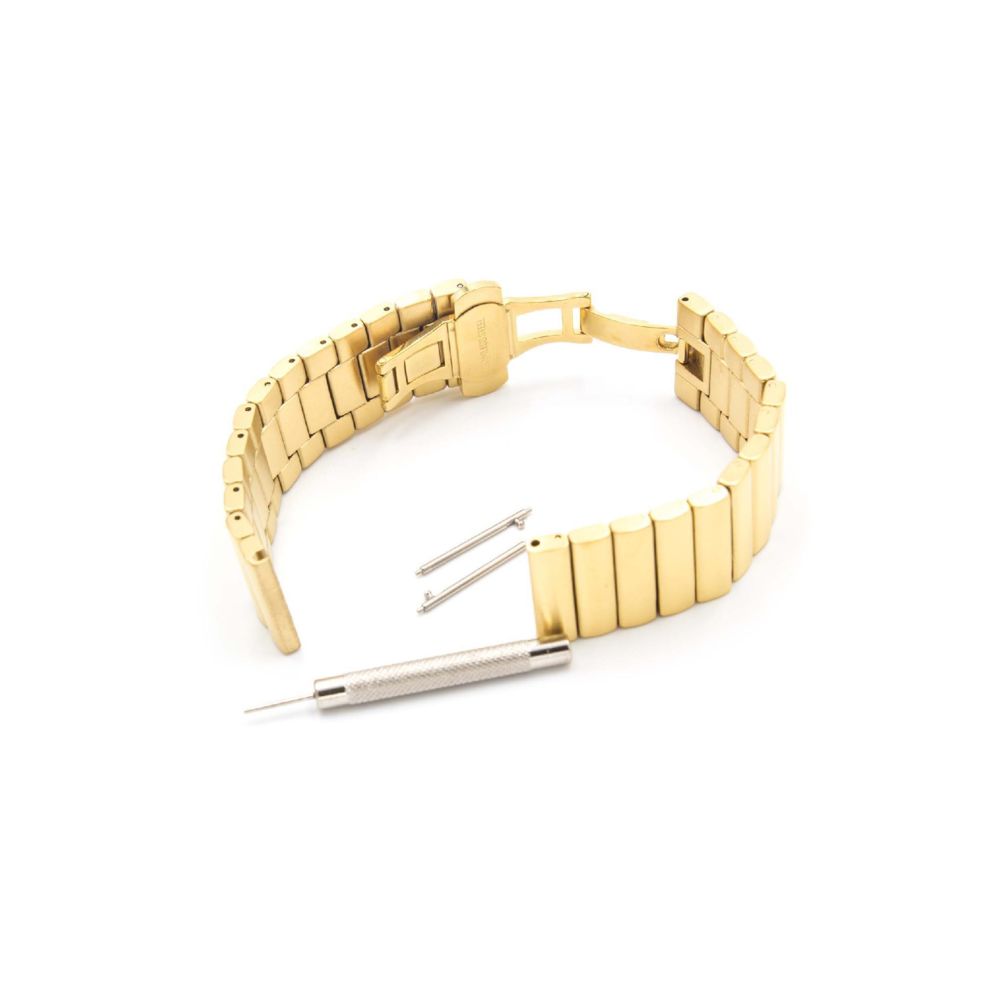 Vhbw - vhbw bracelet compatible avec Pebble 2 Watch, Time, Time Steel, Watch montre connectée - 22mm acier inoxydable or - Accessoires montres connectées