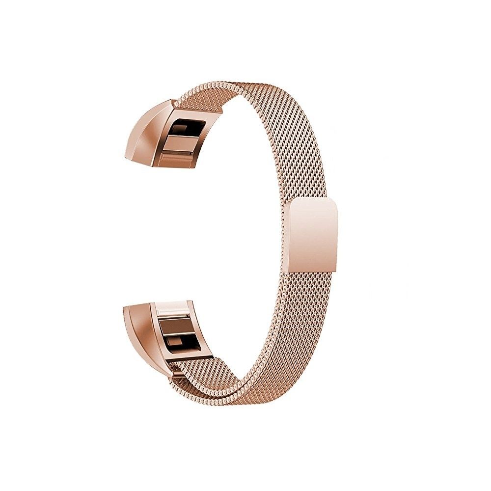 Wewoo - Bracelet pour montre connectée Dragonne magnétique en acier inoxydable FITBIT Altataille petite130-170 mm or rose - Bracelet connecté