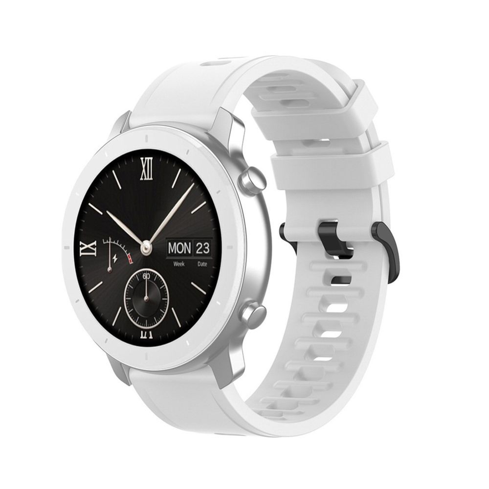 Wewoo - Bracelet pour montre connectée de remplacement de Smartwatch en silicone Amazfit GTRtaille 22 mm blanc - Bracelet connecté