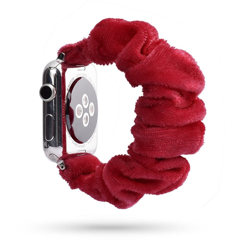 Generic - Bracelet en PU sangle de banque de tissu d'impression rouge pour votre Apple Watch Series 5/4 44mm/Series 3/2/1 42mm - Accessoires bracelet connecté