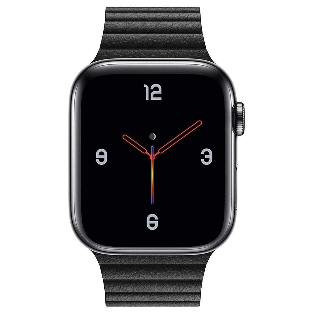 Wewoo - Bande magnétique universelle en cuir pour Apple Watch séries 5 et 4 40 mm / 3 et 2 et 1 38 mm noir - Accessoires montres connectées