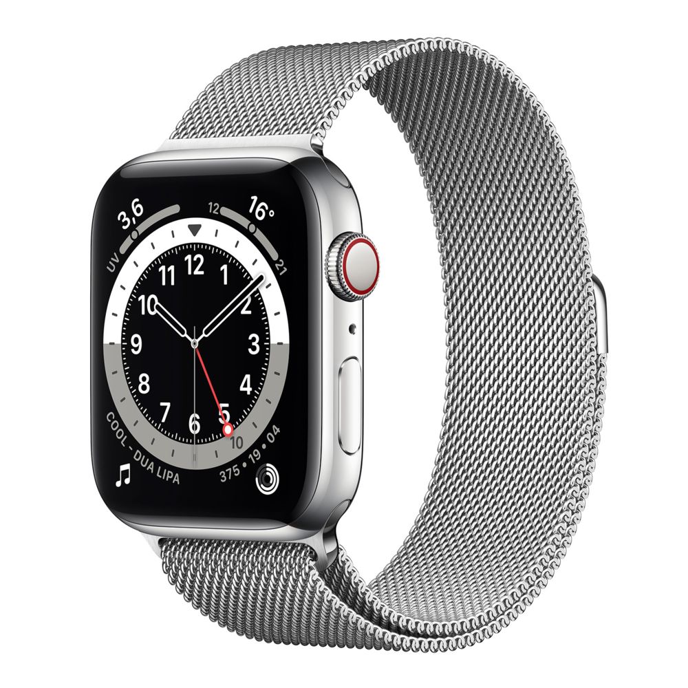Apple - Watch Series 6 - GPS+Cellular - 44 - Acier Argent / Bracelet Milanese Loop Argent - Apple Watch