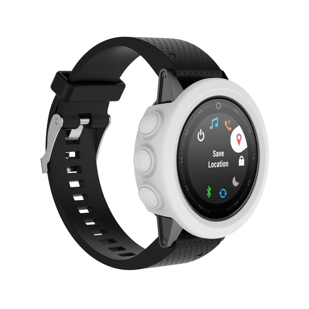 Wewoo - Protection écran Étui de en silicone de montre de couleur solide pour Garmin 5 / 5S / 5X blanc - Accessoires montres connectées