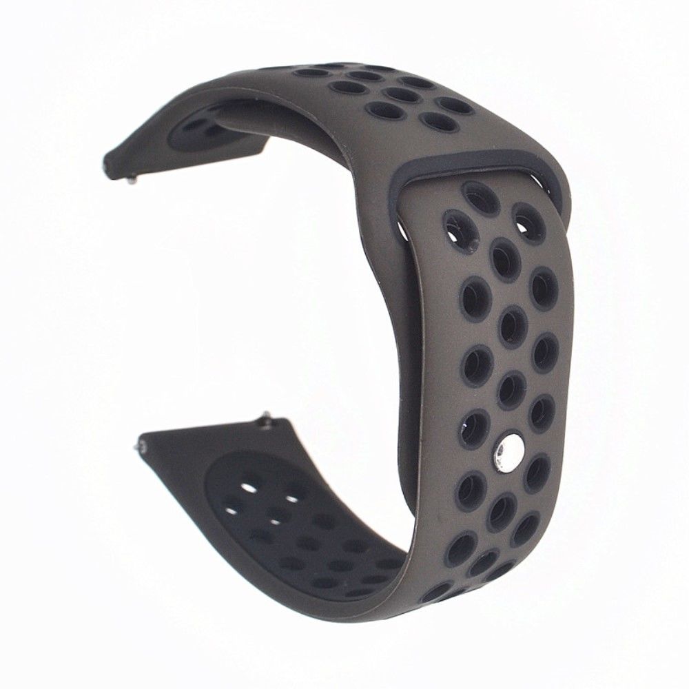 marque generique - Bracelet en silicone creux bicolore café/noir pour votre Samsung Galaxy Watch Active - Accessoires bracelet connecté