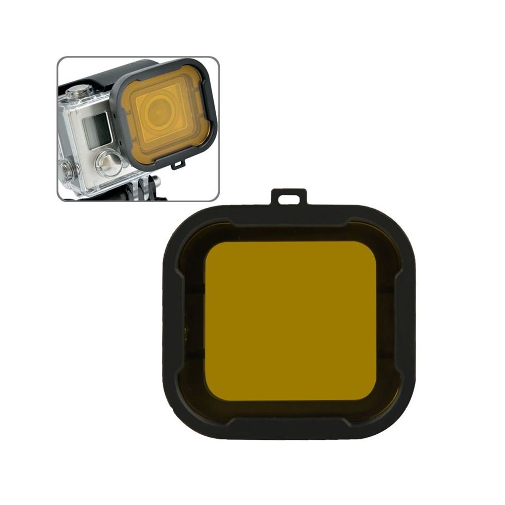 Wewoo - Filtre jaune pour GoPro HERO4 / 3 + Polar Pro Aqua Cube Snap-on de logement de plongée - Caméras Sportives
