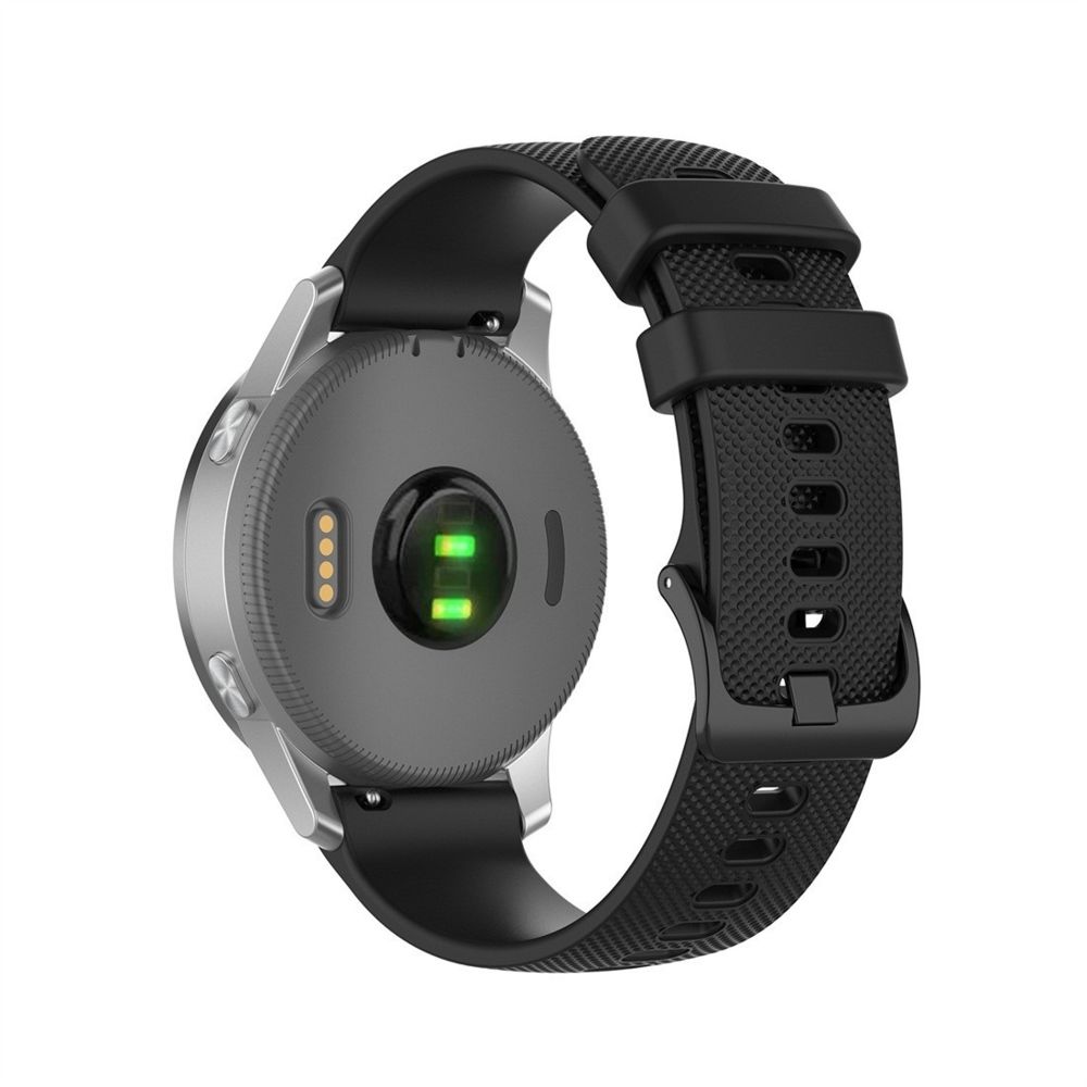 Wewoo - Bracelet pour montre connectée en silicone de remplacement Smartwatch Garmintaille 20 mm universel noir - Bracelet connecté