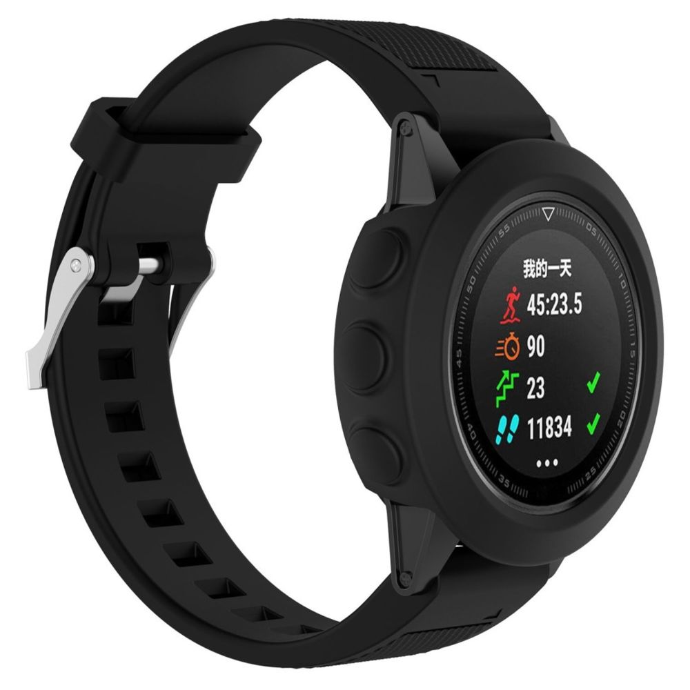 Wewoo - Boîtier de montre Étui de protection en silicone Smart Watchhôte non inclus pour Garmin Fenix 5 noir - Accessoires montres connectées