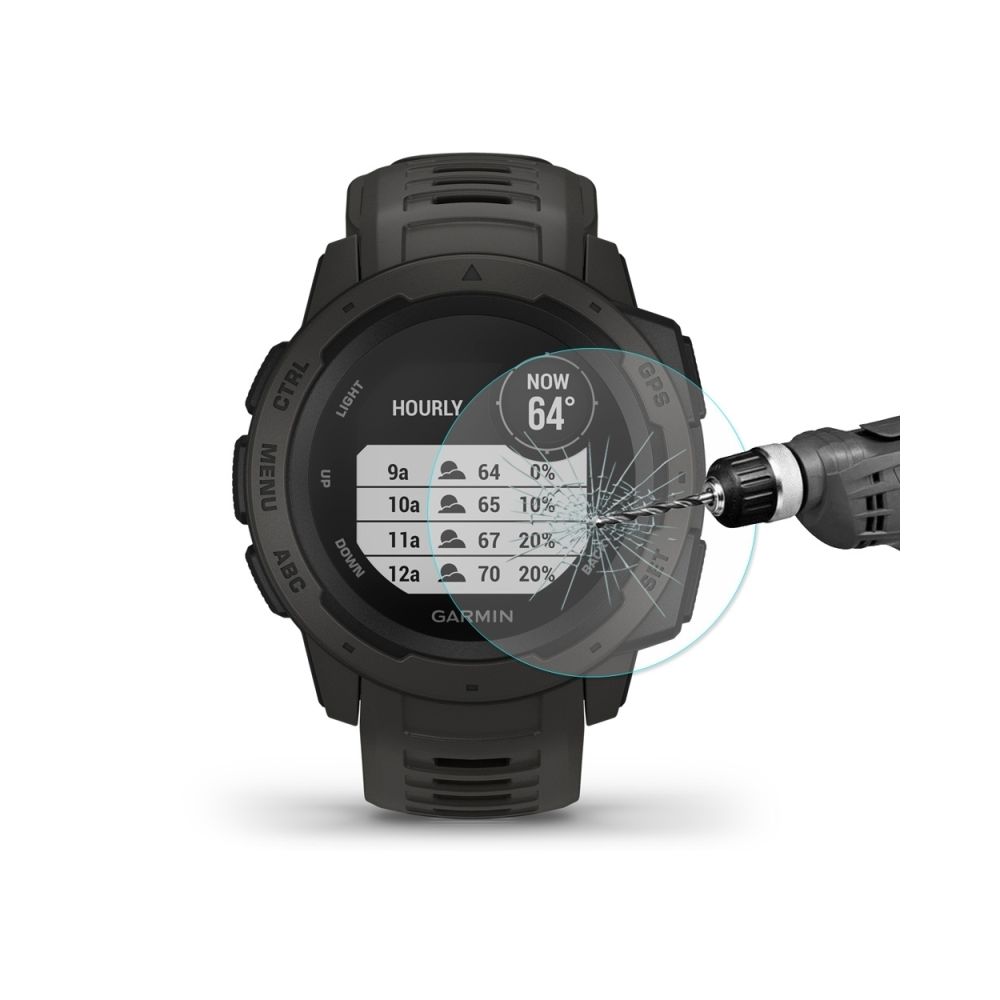 Wewoo - Protection écran 0.2mm 9H 2.15D Film de verre trempé à bord incurvé pour montre sport intelligente Garmin Instinct - Accessoires montres connectées