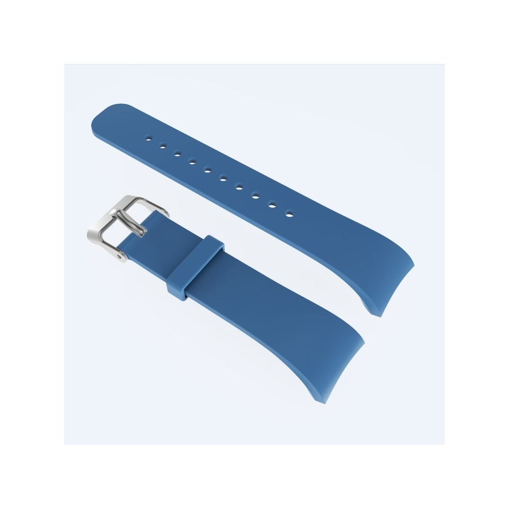 Wewoo - Bracelet de montre en cuir couleur unie pour Galaxy Gear Fit2 R360 (bleu marine) - Bracelet connecté