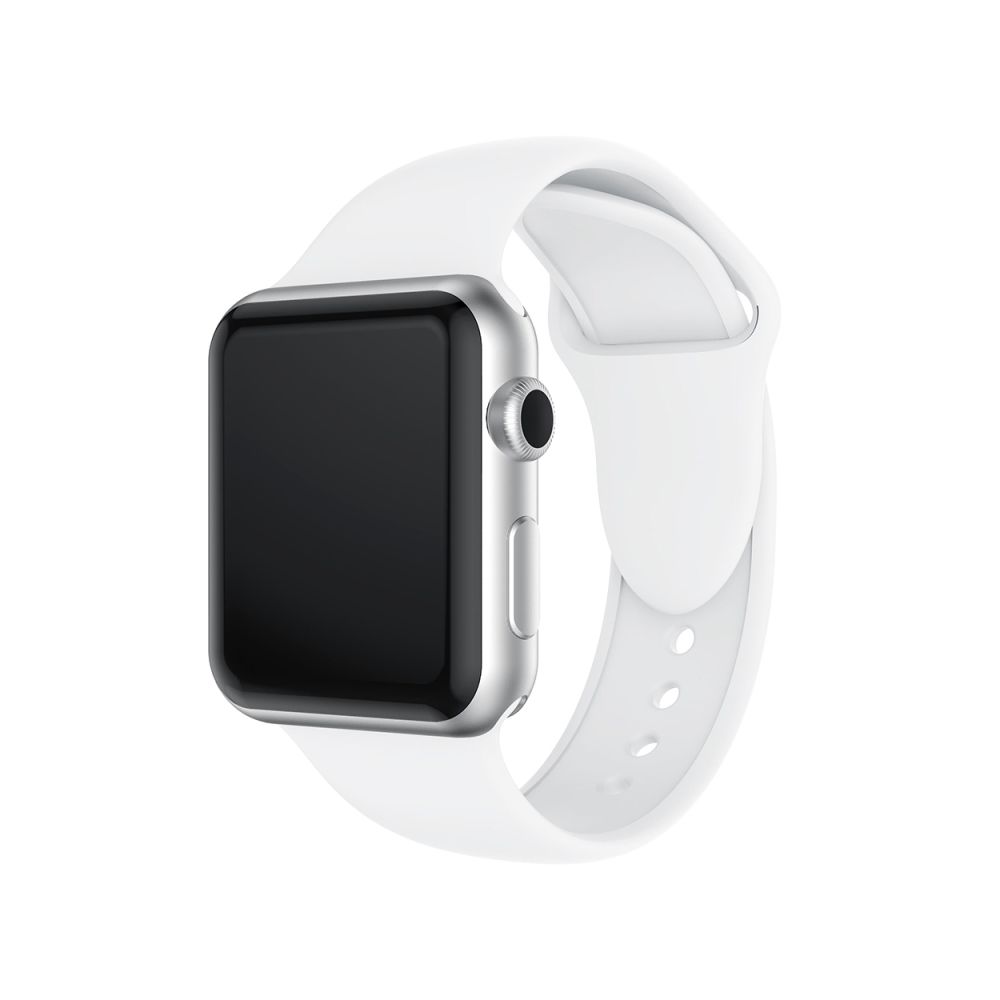 Wewoo - Bracelet Bande de montre en silicone à double rivets pour Apple Watch séries 3 et 2 1 38 mm (blanc) - Accessoires Apple Watch