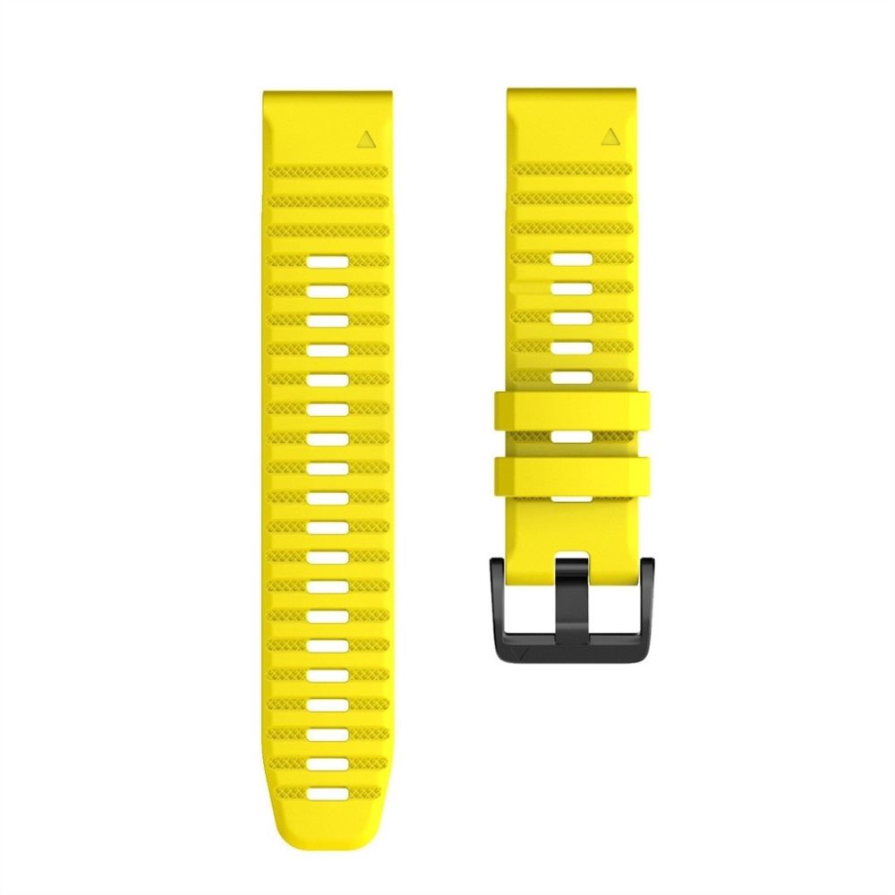 Wewoo - Bracelet pour montre connectée Garmin Fenix 6X 26mm Smartwatch à en silicone à libération rapide Jaune - Bracelet connecté