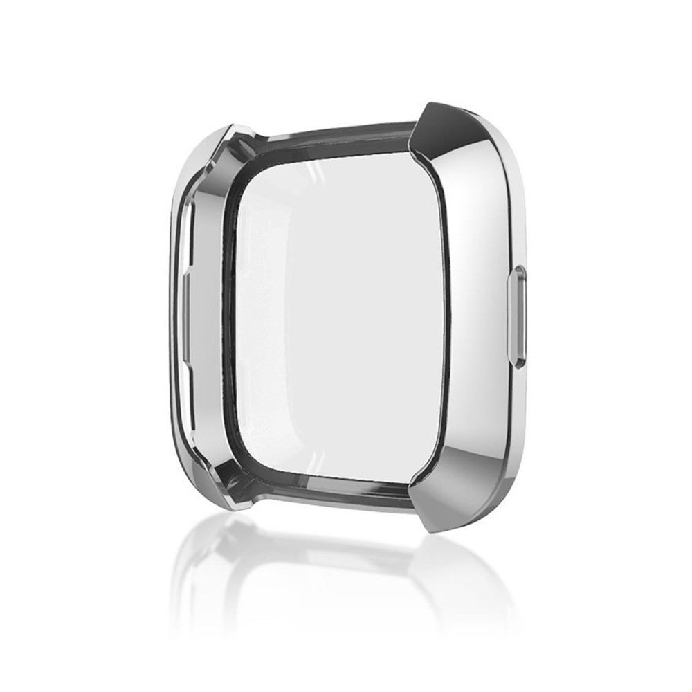 Wewoo - Protection écran Étui de en TPU Smart Watch Soft pour Fitbit Versa Argent - Accessoires montres connectées