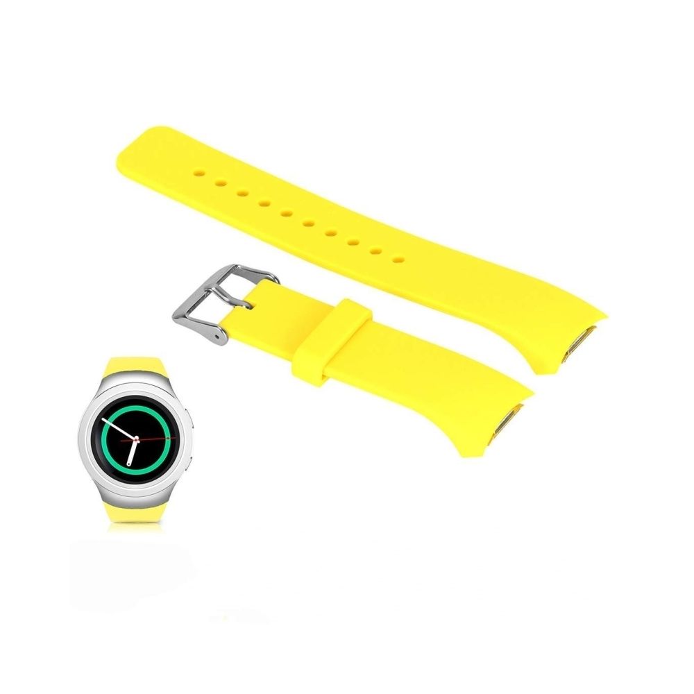 Wewoo - Bracelet de montre couleur unie avec dragonne pour Galaxy Gear S2 R720 (Jaune) - Bracelet connecté