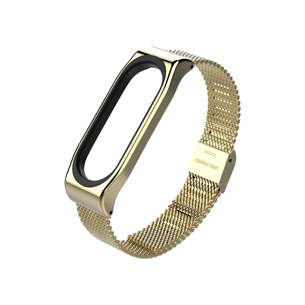 Wewoo - Bracelet en métal Mijobs pour Xiaomi Mi Band 3 Bracelets en acier inoxydable de style boucle à vis sans fin Remplacer les accessoires, hôte non inclus (Or) - Bracelet connecté