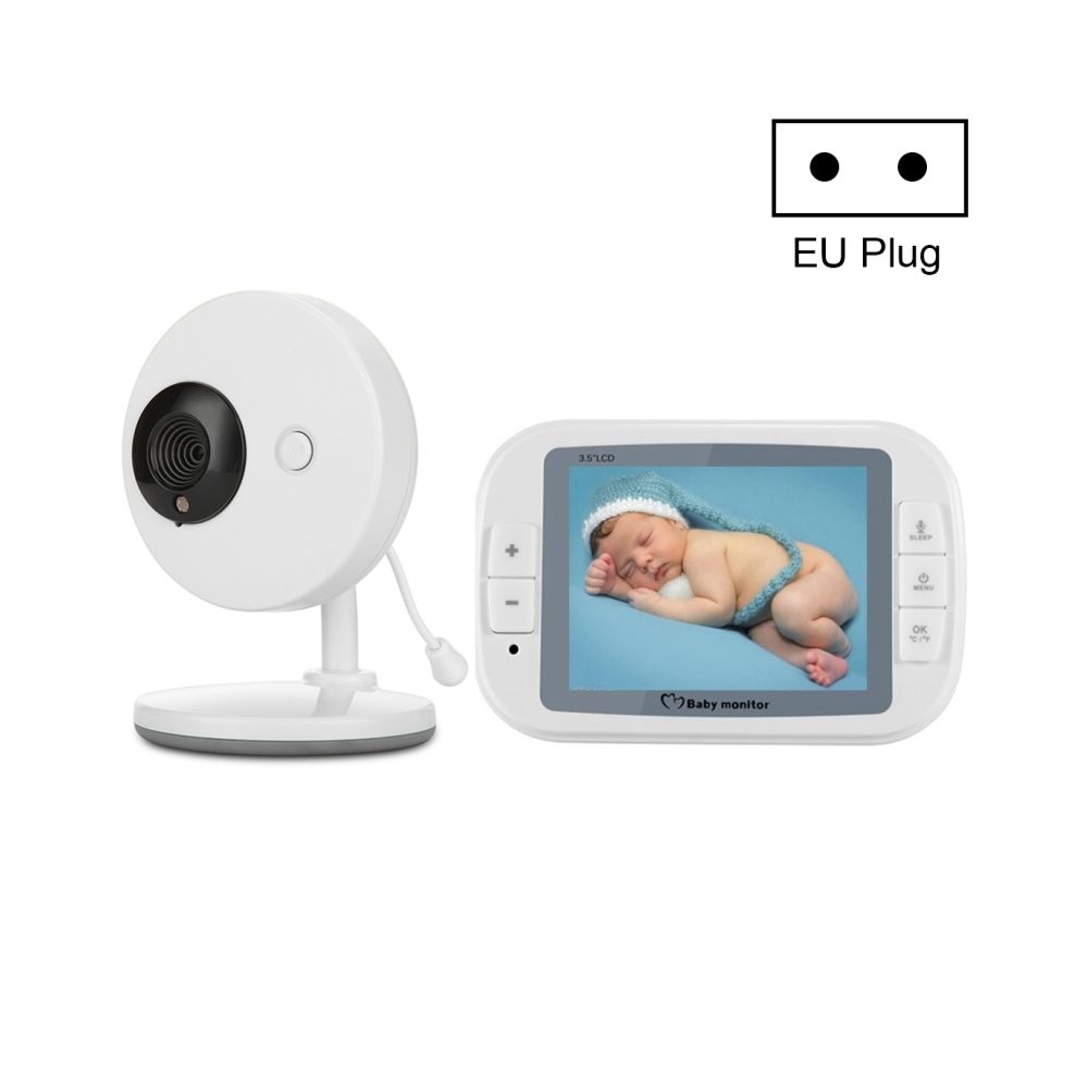 Wewoo - Babyphone vidéo Babycam Moniteur de surveillance sans fil de de carrière de de de bébé d'appareil-photo de numérique de 3,5 pouces plus grandprise UE SP851 noir blanc - Babyphone connecté