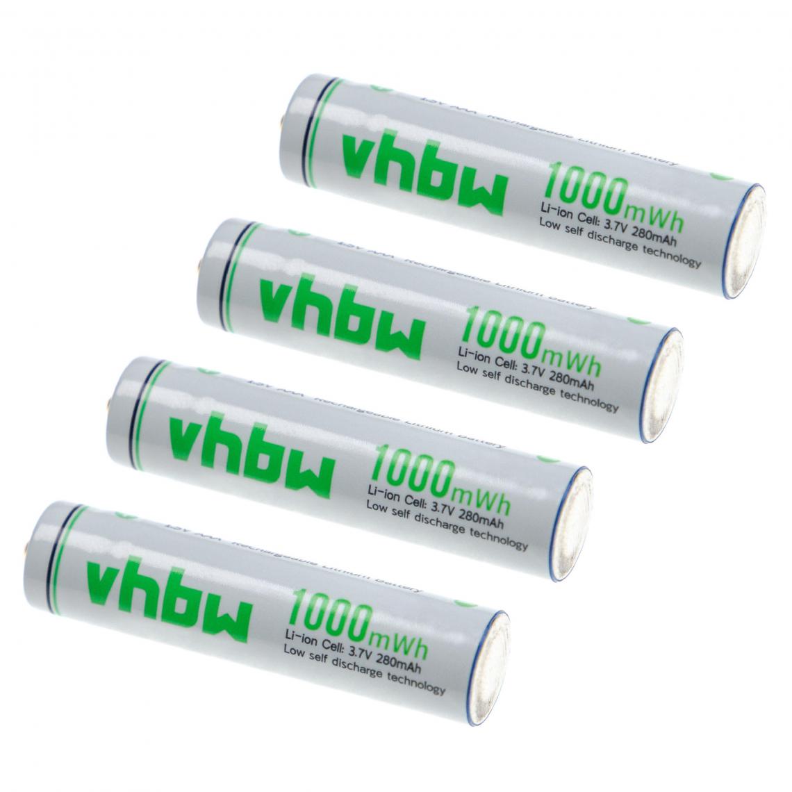 Vhbw - vhbw Piles rechargeables AAA micro, 4 pièces - Batteries rechargeables (280mAh, 3,7V, Li-ion) - Autre appareil de mesure