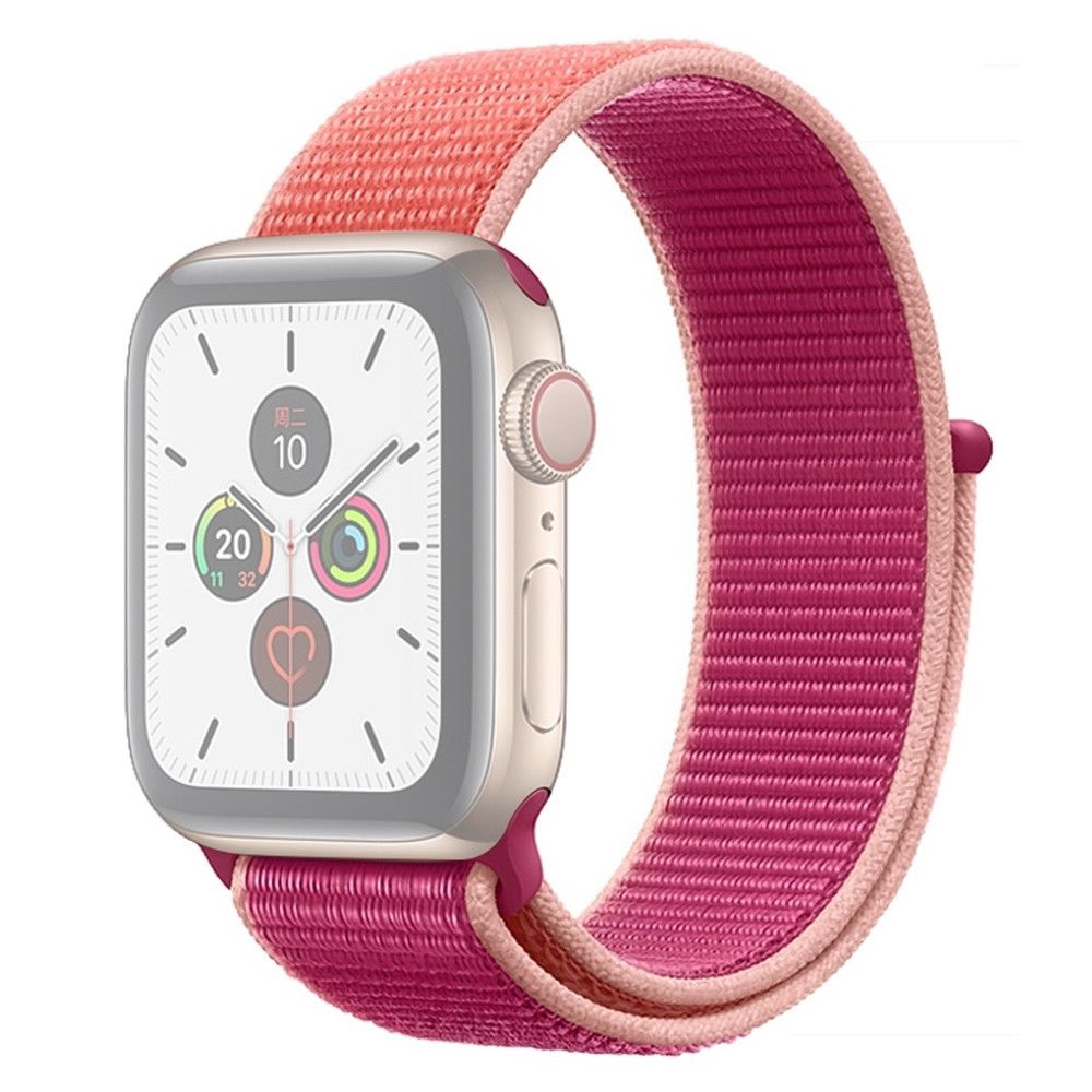 Wewoo - Pour Apple Watch séries 5 et 4 40 mm / 3 et 2 et 1 bracelet en nylon de couleur assortie 38 mm orange + rose rouge - Accessoires Apple Watch