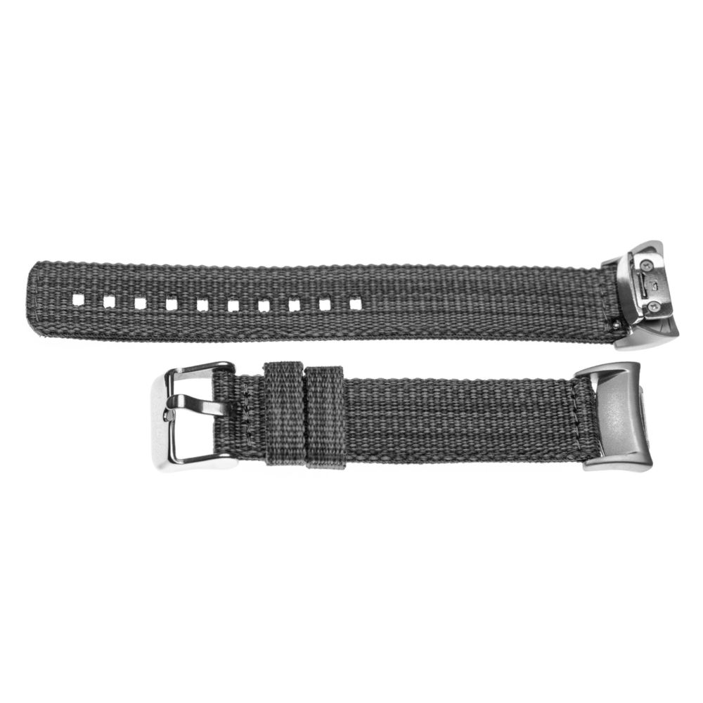 Vhbw - vhbw bracelet nylon gris 12,6 + 9,3 cm tacheté compatible avec Samsung Gear Fit2 Pro SM-R365, Fit2 SM-R360 - Accessoires montres connectées