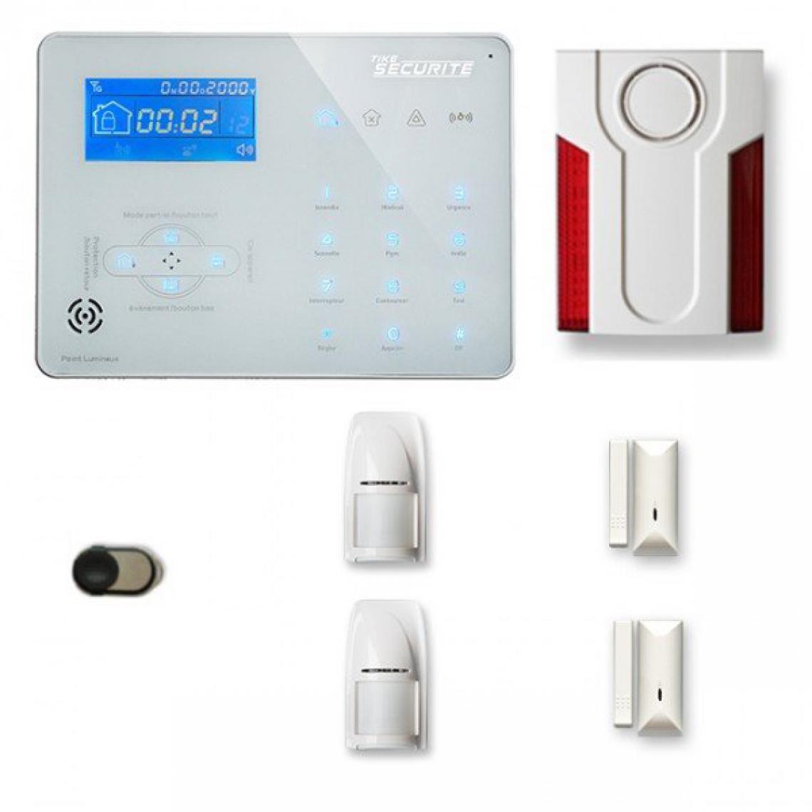 Tike Securite - Alarme maison sans fil ICE-B29 Compatible Box internet et GSM - Alarme connectée