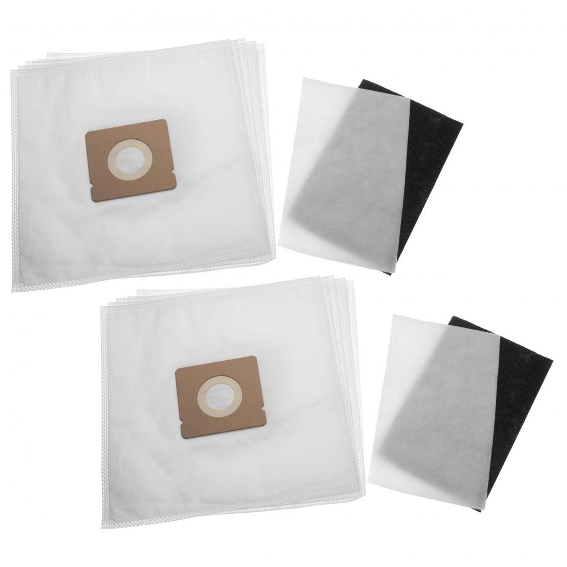 Vhbw - vhbw Lot de sacs (microfibres non tissées) + filtre avec 12 pièces compatible avec Rowenta RO5295OA, TW185188/4Q0, TW185588/4Q0 aspirateur - Accessoire entretien des sols