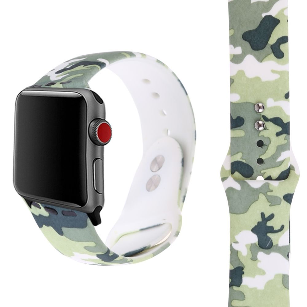 Wewoo - Courroie d'impression en silicone pour Apple Watch séries 5 et 440 mm motif camouflage - Accessoires montres connectées