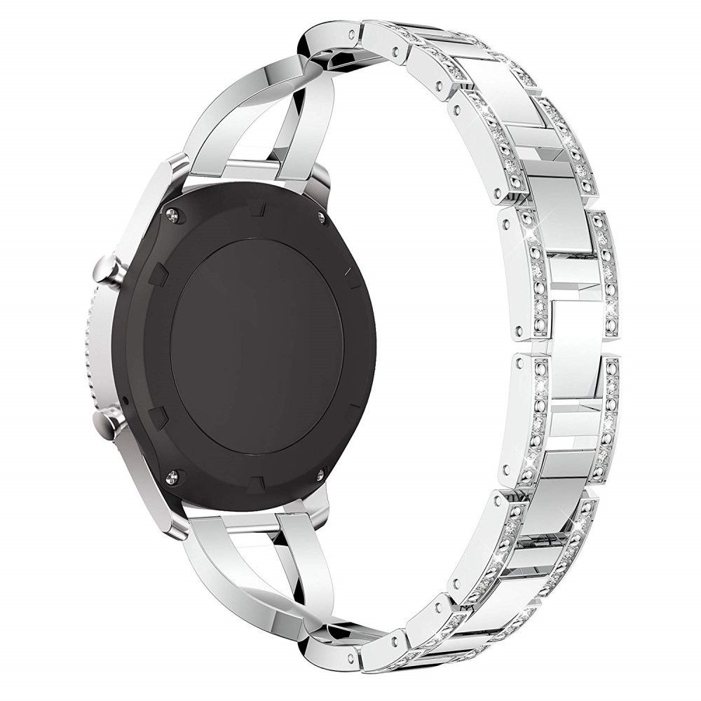 marque generique - Bracelet en métal décor de diamant argent pour votre Samsung Gear S3 Classic/Frontier/Gear 2 R380 etc - Accessoires bracelet connecté