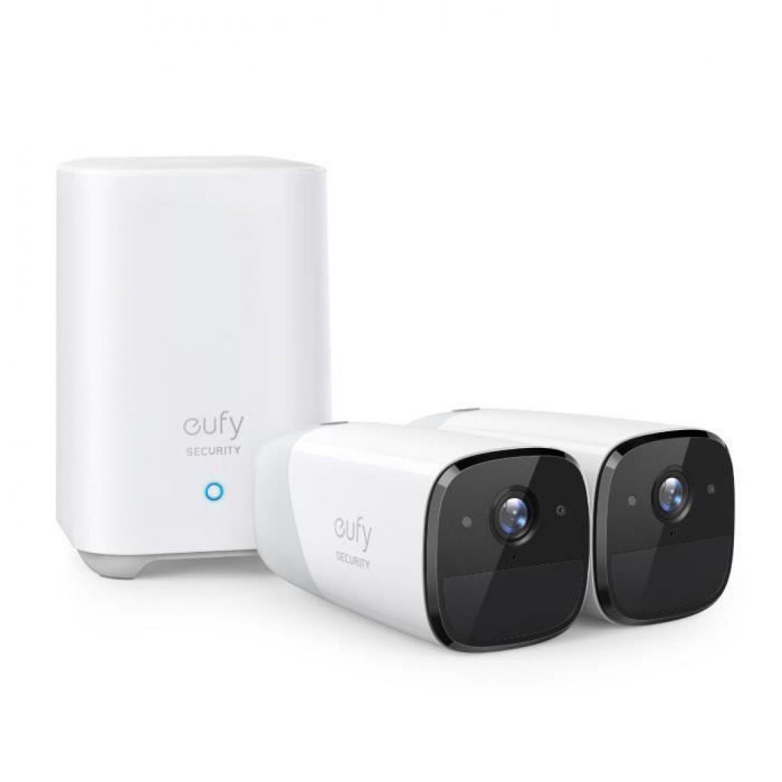 Eufy - EufyCam 2 - Kit de surveillance 2 Caméras Sans fil + base de contrôle et de stockage - Caméra de surveillance connectée