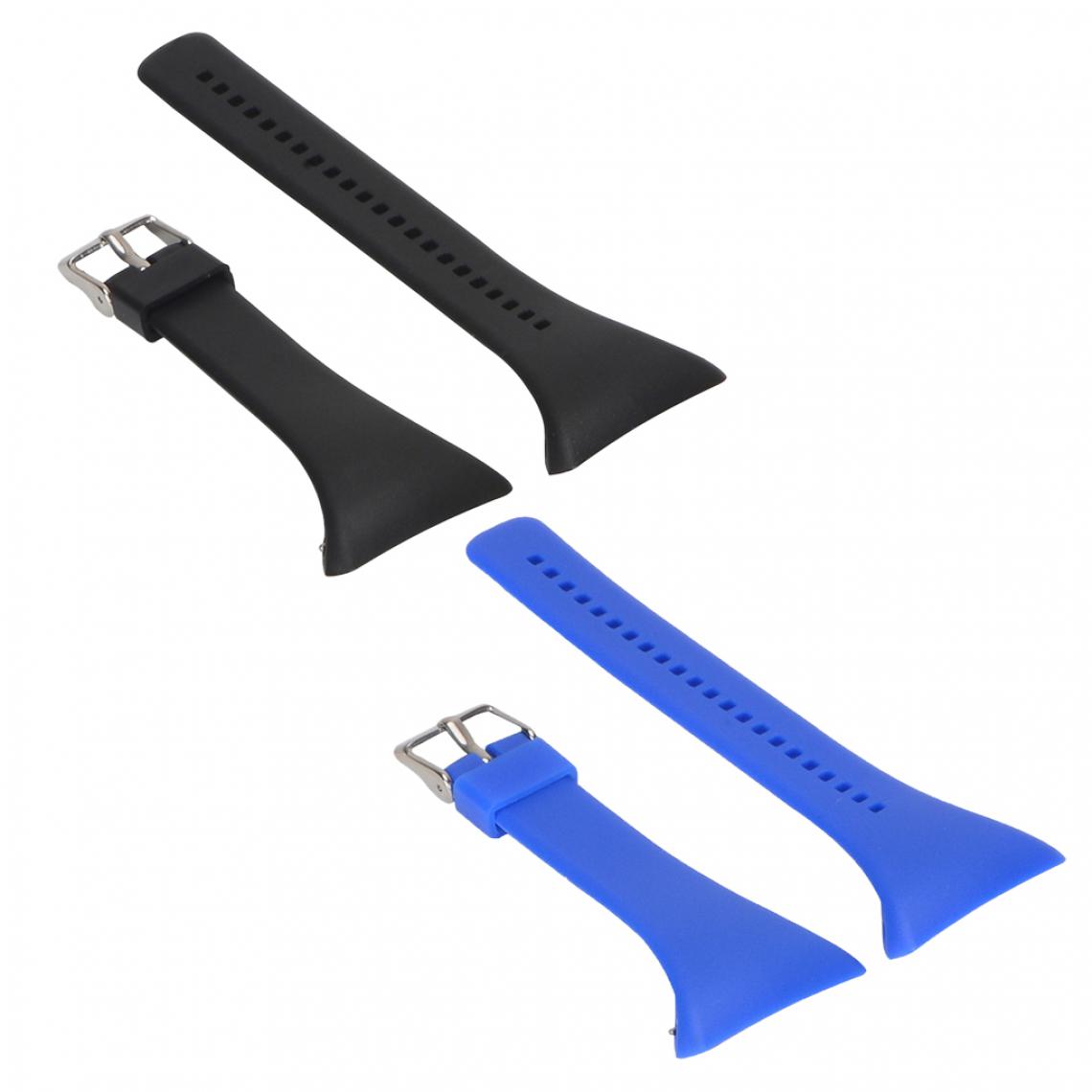 marque generique - Montre-Bracelet Set Remplacemnt Sangle Poignée Pour Polar FT4 FT7 FT Watch Noir Bleu - Accessoires montres connectées
