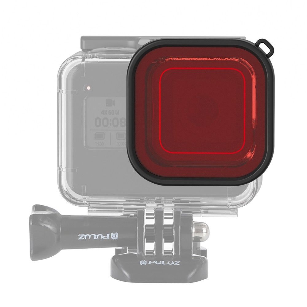 Wewoo - Filtre lentille de couleur pour boîtier de plongée carrée GoPro HERO8 noir rouge - Caméras Sportives