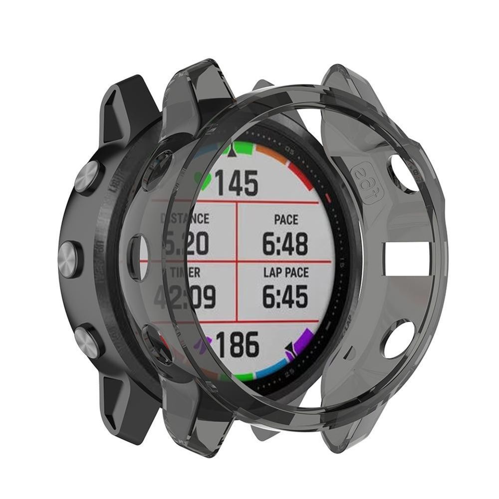 Wewoo - Boîtier de montre Pour Garmin Fenix 6S / 6S Etui de protection en TPU avec moitié de Smart Watch noir transparent - Accessoires montres connectées