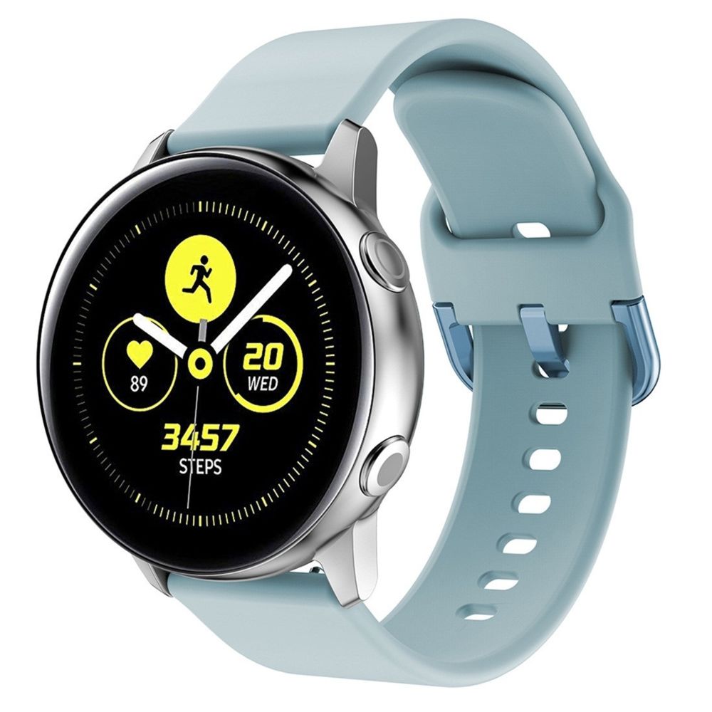 Wewoo - Bracelet pour montre connectée Smartwatch de poignet en boucle électroplaquée Galaxy Watch Active bleu clair - Bracelet connecté