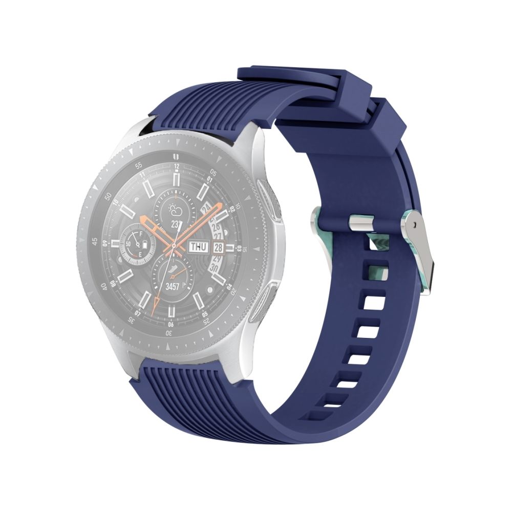 Wewoo - Bande de montre bracelet à grain vertical pour Galaxy 46mm (bleu foncé) - Bracelet connecté