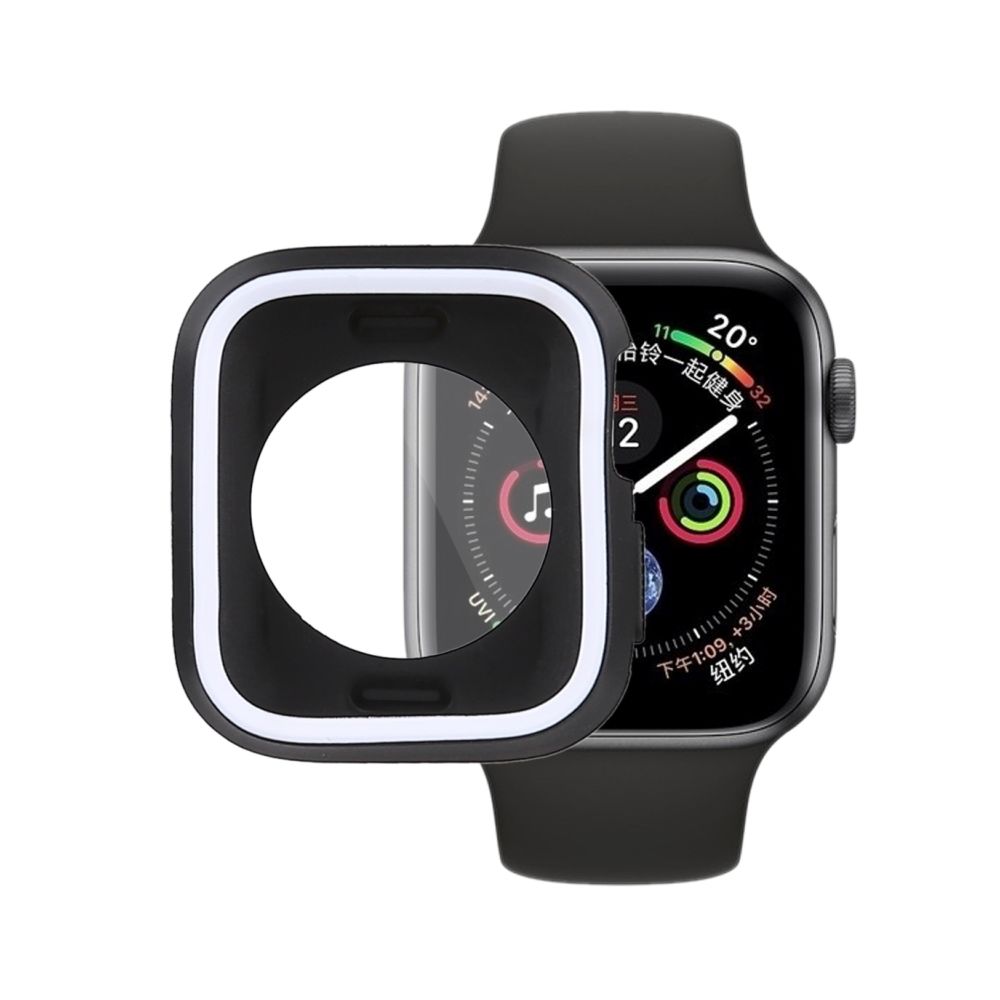 Wewoo - Boitier Housse en silicone pleine couverture pour Apple Watch série 4 40 mm (noir blanc) - Accessoires Apple Watch