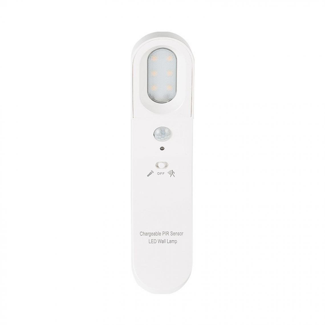 Wewoo - Contrôle de la lumière de nuit par le corps humain USB de la Maison intelligente Lampe de chevet LED de White Light 6500K Blanc - Détecteur connecté
