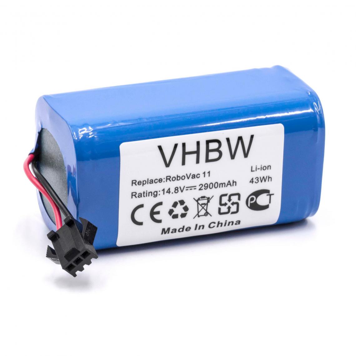 Vhbw - vhbw Batterie remplacement pour Ecovacs UR18650ZY-4S1P-AAM pour aspirateur, robot électroménager (2900mAh, 14,8V, Li-ion) - Accessoire entretien des sols