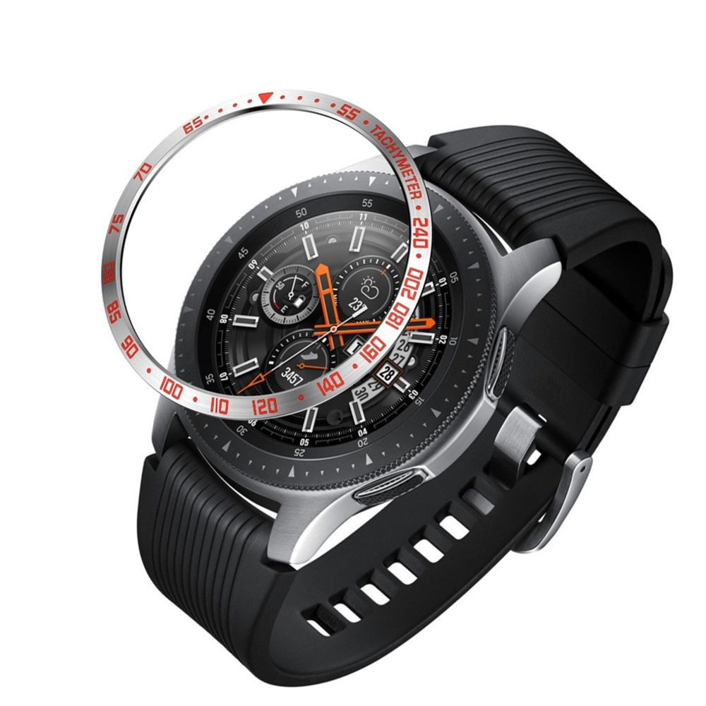 Wewoo - Boîtier de montre Cadre de protection en acier cadran pour Galaxy 42mm rouge + blanc - Accessoires montres connectées