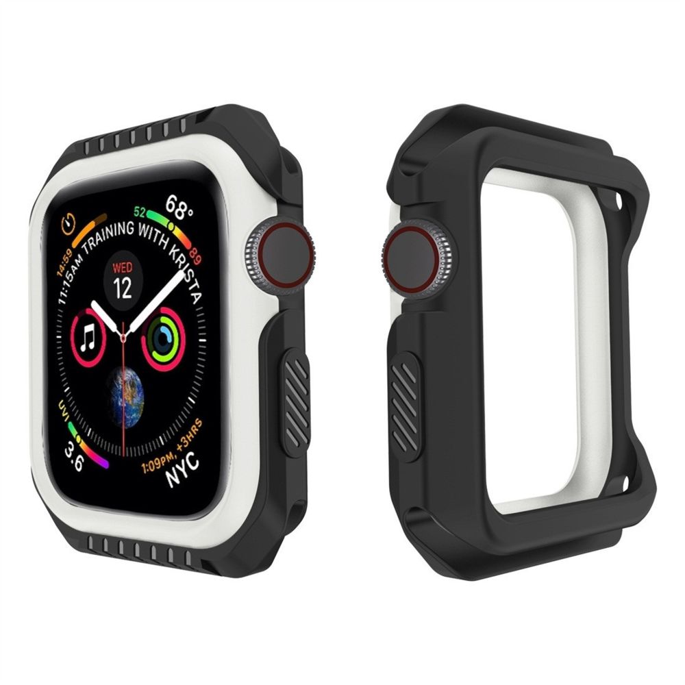 Wewoo - Étui de protection bicolore antichoc Smart Watch pour Apple série 3 42 mm noir et blanc - Accessoires montres connectées