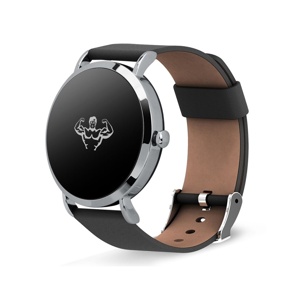 Wewoo - Bracelet connecté argent 0.95 pouces écran OLED en cuir Bluetooth Smart Bracelet, IP67 imperméable, podomètre de / Moniteur de pression artérielle / de fréquence cardiaque / Rappel sédentaire, Compatible avec Android et iOS Téléphones - Montre connectée