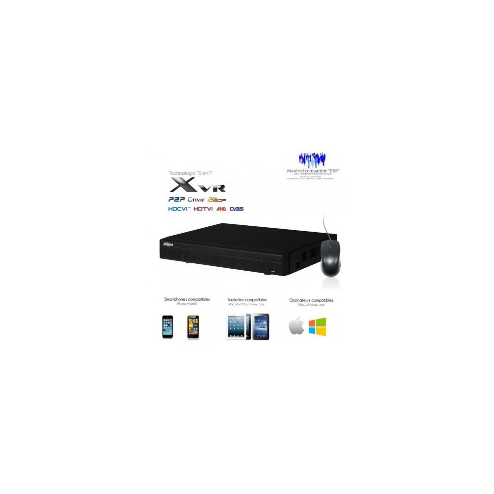 Dahua - XVR de 16 canaux 720P/1080P + 8 canaux IP 5MP, sortie SPOT + alarme - Caméra de surveillance connectée