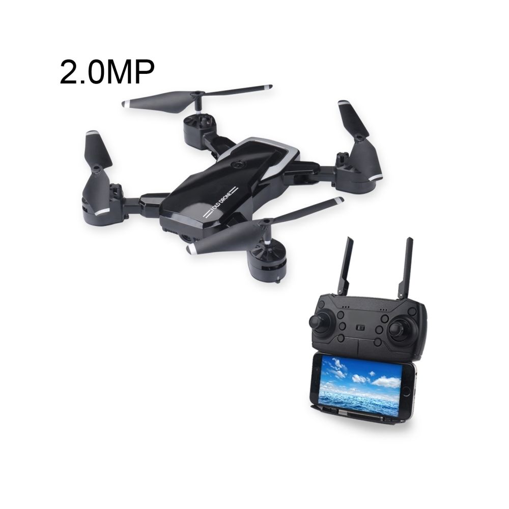 Wewoo - Drone radiocommandé Quadricoptère de Wifi FPV RC pliable avec appareil photo 2.0MP, une batterie, soutien vers l'avant et l'arrière, rotation à 360 degrés, mode maintien l'altitude (Noir) - Drone connecté