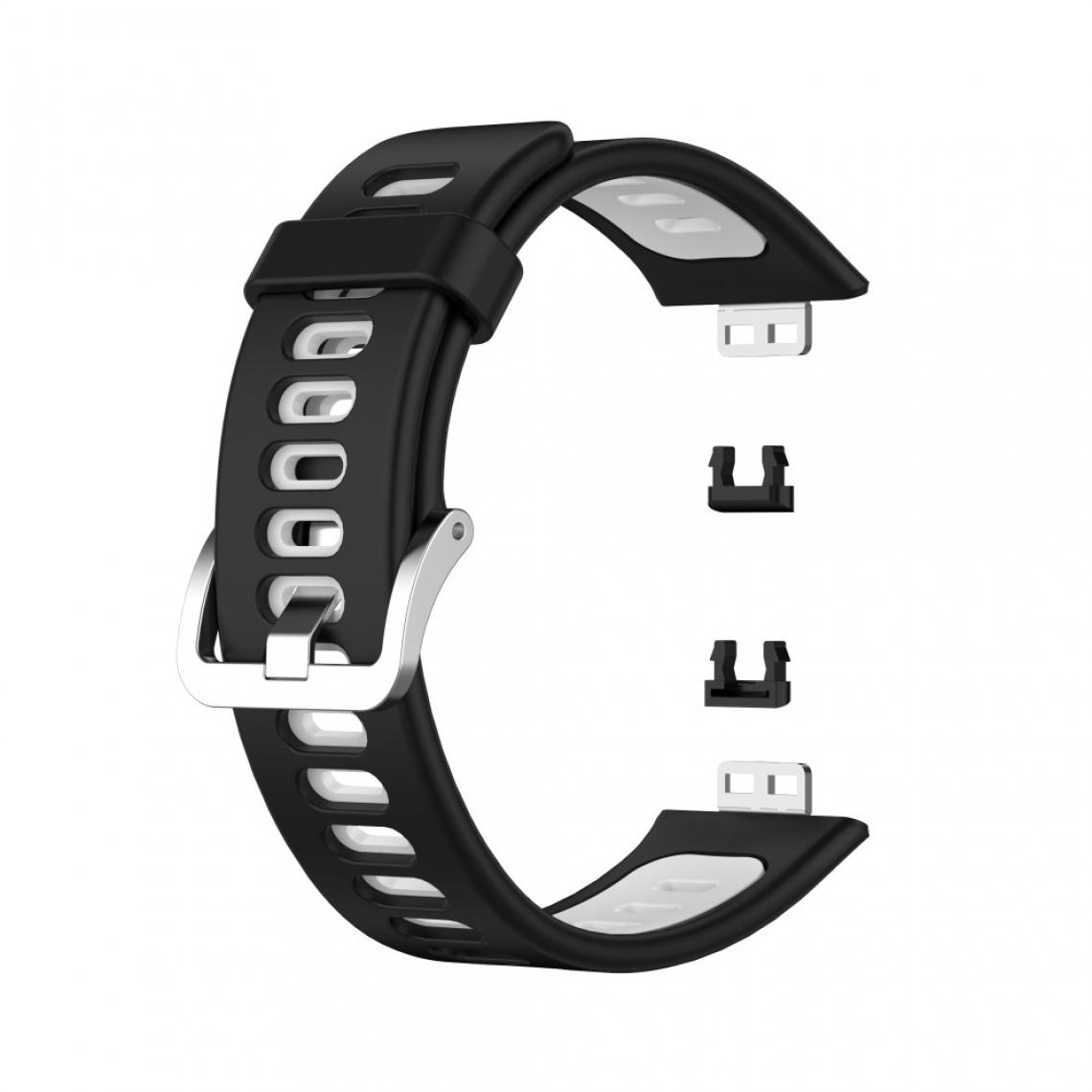 Other - Bracelet en silicone Bicolore souple noir/blanc pour votre Huawei Watch Fit - Accessoires bracelet connecté