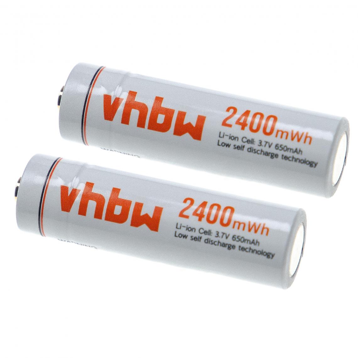 Vhbw - vhbw Piles rechargeables AA Mignon, 2 pièces - Batteries rechargeables (650mAh, 3,7V, Li-ion) - Autre appareil de mesure
