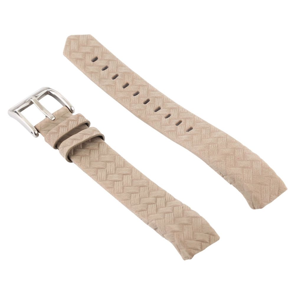 Wewoo - Bracelet pour montre connectée Smartwatch en cuir brillant Fitbit Alta Kaki - Bracelet connecté